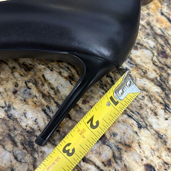 Bacia Black Leather Pointed Toe Classic High Stiletto Pumps Size 38 - Picture 9 of 9